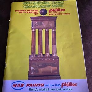 1980 NLCS Phillies program and ticket stub